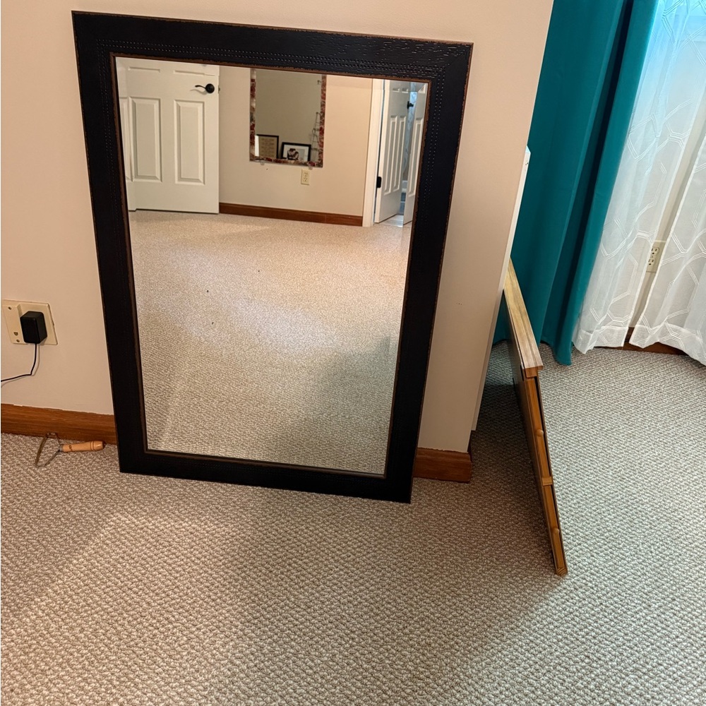 Kirklands Black Framed Wall Mirror